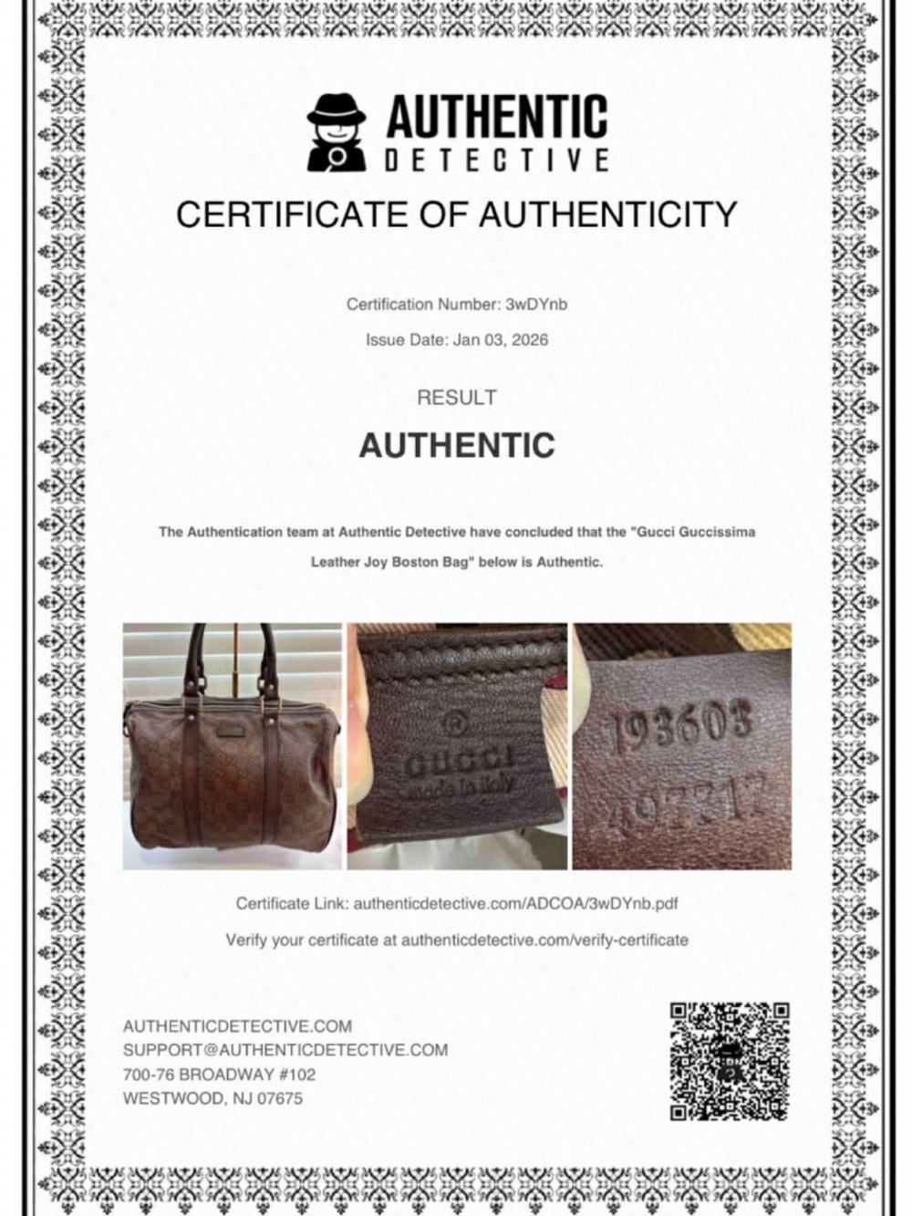 auth -Gucci "Gucci Guccissima Boston bag - Picture 2 of 10